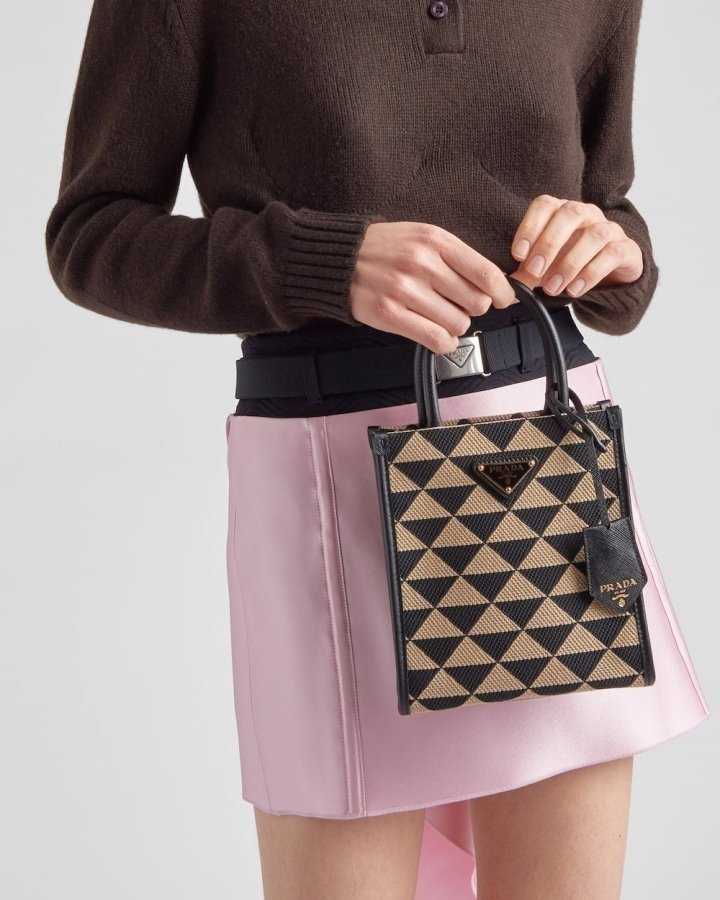 (국내발송) PD 프라다 심볼 패브릭 마이크로백 스몰