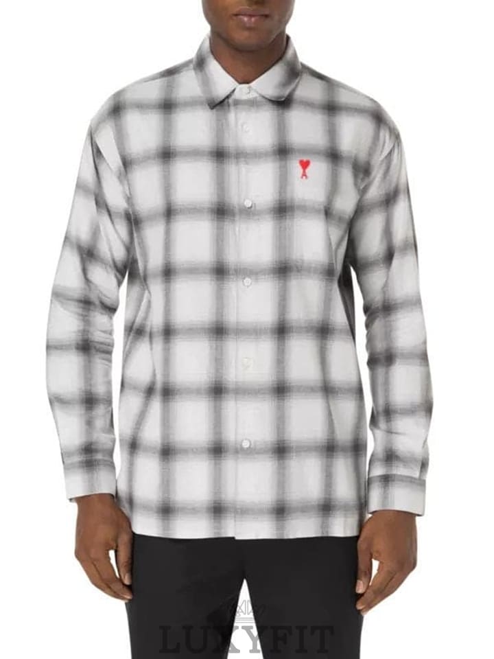 AM 아미 26SS. 스몰하트 타탄 체크 셔츠