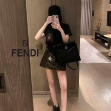 FD 펜디 FF 포켓 포인트 티셔츠+치마 세트