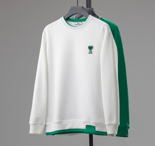 (국내) AM 아미 수입고급 그린 하트 레이어드 맨투맨