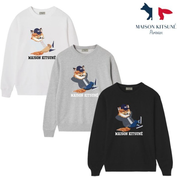 (국내) MK 메종키츠네 릴렉스 폭스로고 맨투맨