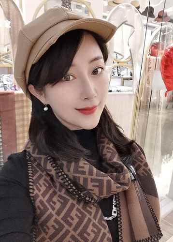 FD 펜디 FF로고 패턴 울 캐시 머플러