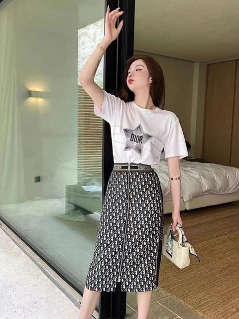 DO 디올 반팔롱지퍼스커트셋트