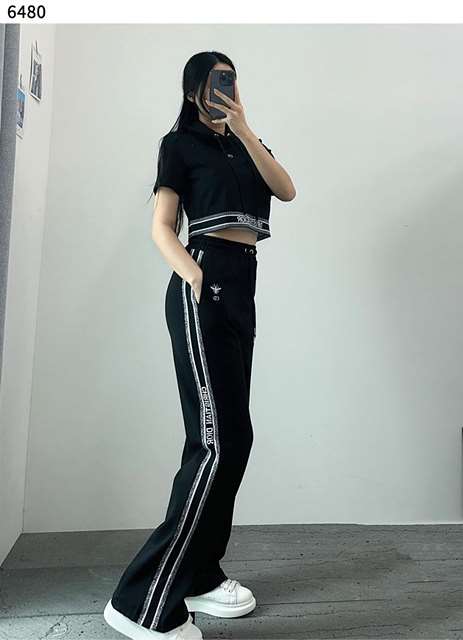 DO 디올 반팔 후드 라인 투피스 셋