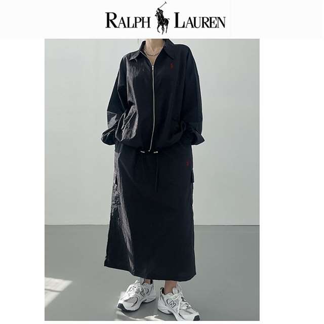 PL 폴로 P 둘둘 후드 롱스커트 나일론 세트