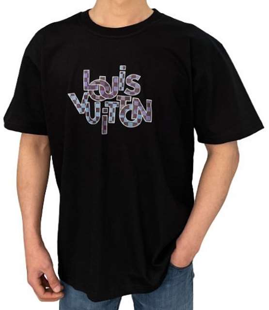 LV 루이비통 다미에 그라피티 세미오버핏 라운드 반팔티