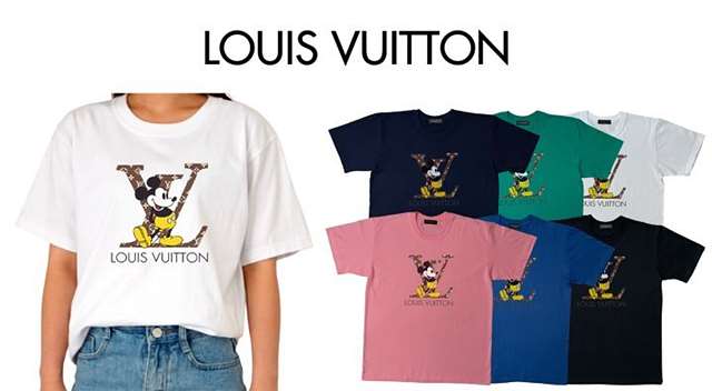 LV 루이비통 모노그램x미키 세미오버핏 라운드 반팔티