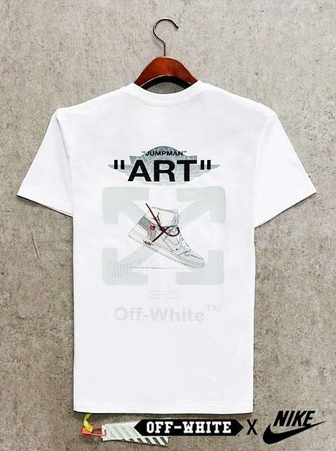 OH 오프화이트 화이트에어 빈티지나염 조던 반팔티