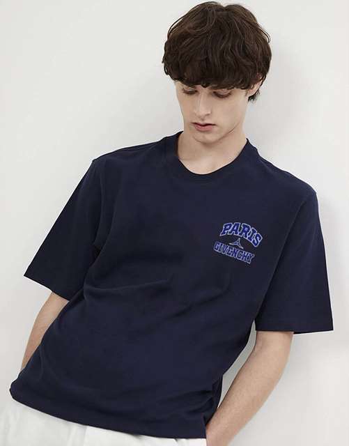 GV 지방시 파리스가슴 블루로고 티셔츠