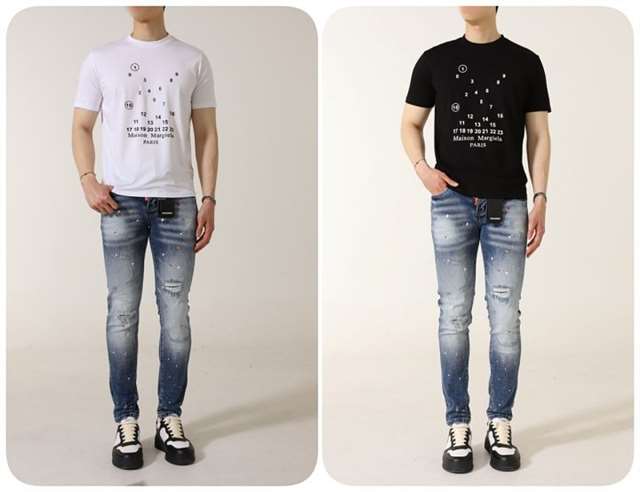 MG 메종마르지엘라 넘버스 로고 코튼 반팔 티셔츠