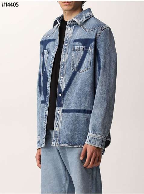 VT 발렌티노 V로* 프린트 오버핏 데님 셔츠