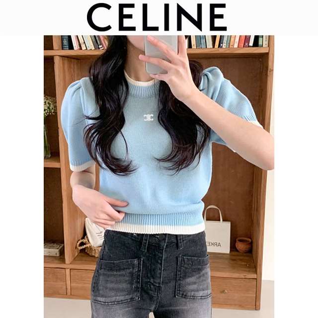 CL 셀린느 퍼프 크롭 반팔