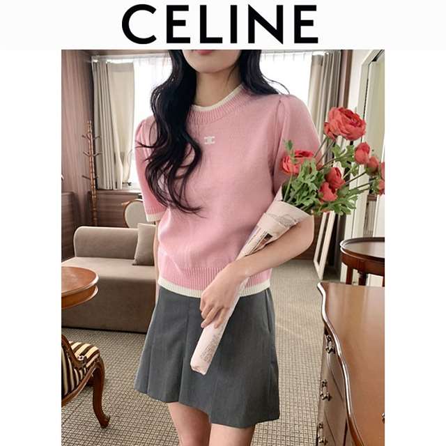 CL 셀린느 퍼프 크롭 반팔