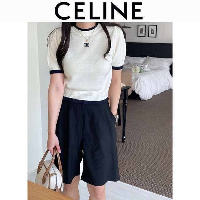 CL 셀린느 퍼프 크롭 반팔