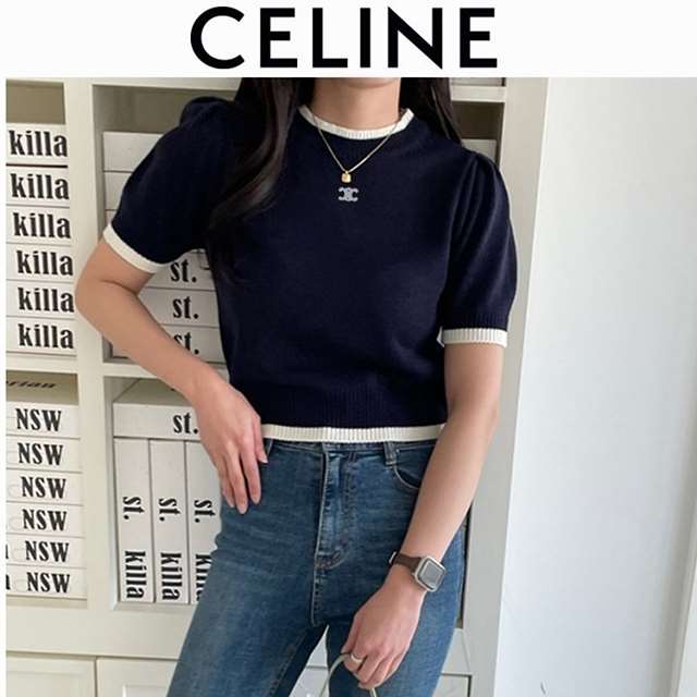 CL 셀린느 퍼프 크롭 반팔