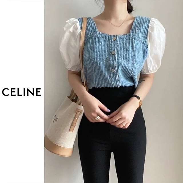 CL 셀린느 데님 스퀘어 블라우스