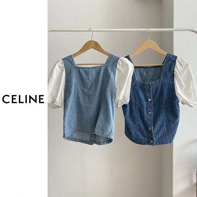 CL 셀린느 데님 스퀘어 블라우스