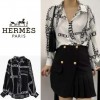 HM 에르메스 체인 공단 셔츠 블라우스