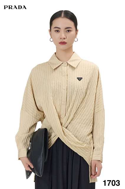 PD 프라다 꼬임 카라 블라우스