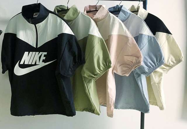 NK 나이키 브이배색 반팔 아노락세트