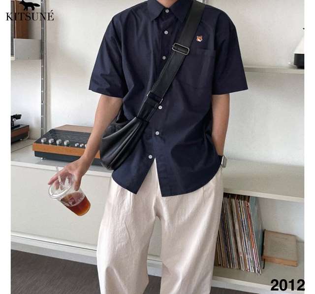 MK 메종키츠네 30수 폭스 반팔 셔츠