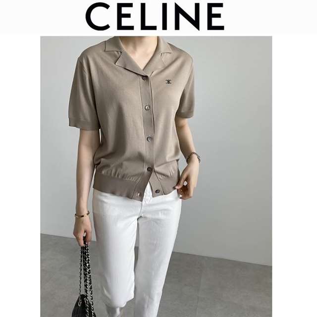 CL 셀린느 미니카라 반팔가디건