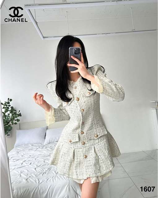 CN 샤넬 레이 트위드 원피스