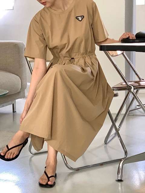 PD 프라다 반팔 스트링 원피스