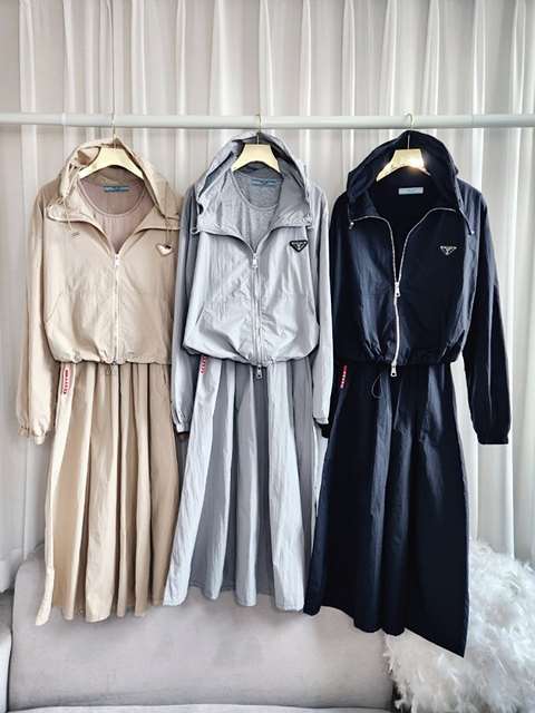 PD 프라다 베이직 후드 원피스 SET