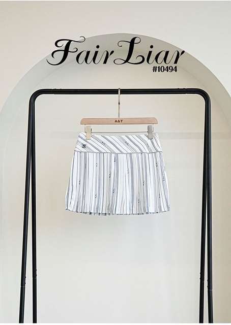 FA 페어라이어 여성 스트라이프 플리츠 스커트