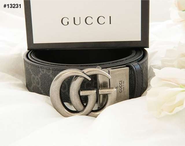 GC 구찌 남성용 실버 마몽드버클 컷팅벨트