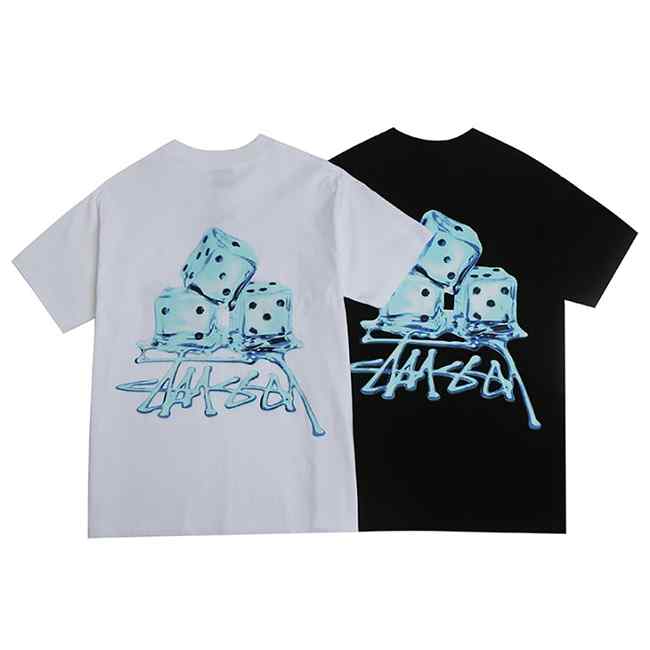 SS 스투시 크리에이티브 아이스블루 주사위 프린트 반팔