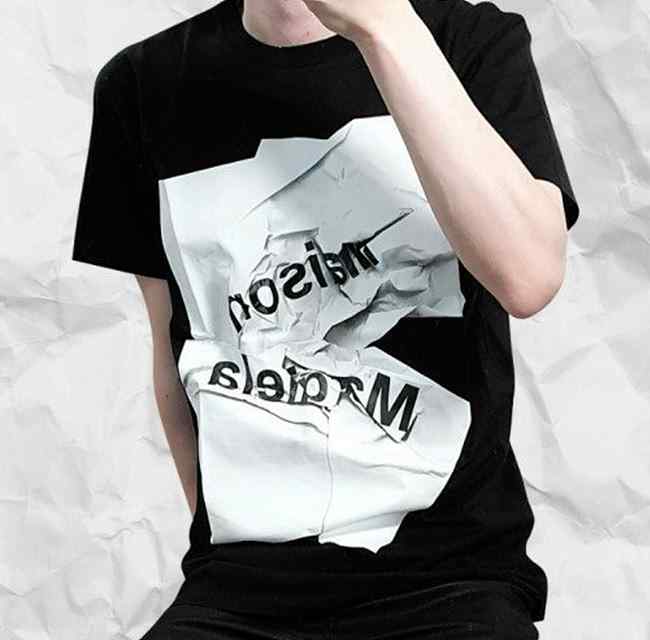 MG 메종마르지엘라 MM6 접힌로고 프린트 반팔티