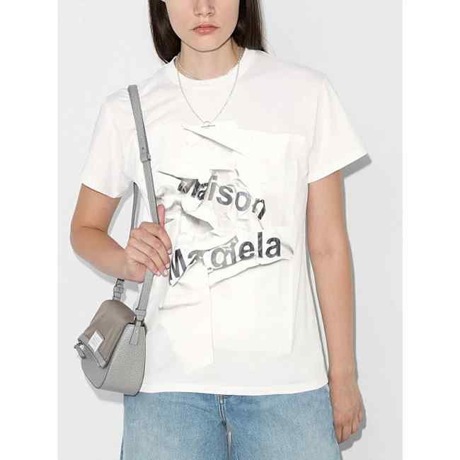 MG 메종마르지엘라 MM6 접힌로고 프린트 반팔티