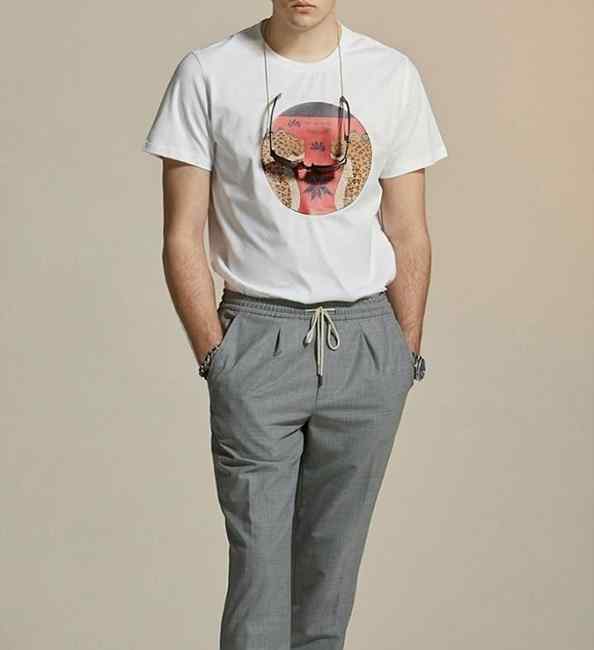 HM 에르메스 레오파트 프린팅 반팔티