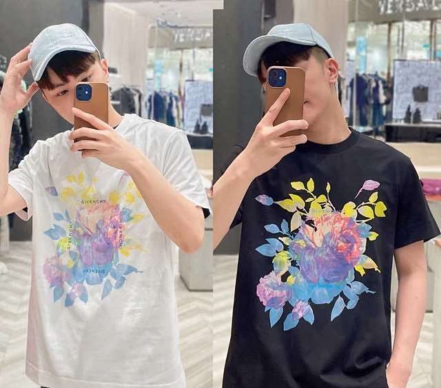 GV 지방시 레인보우 플라워 틀리브 반팔티