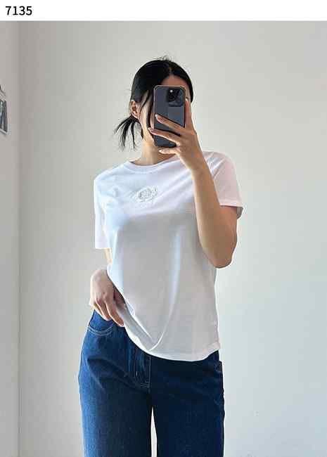 CN 샤넬 플라워 라운드 반팔티셔츠