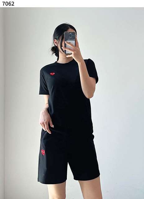 CD 꼼데가르송 레드하트 반팔 반바지 세트