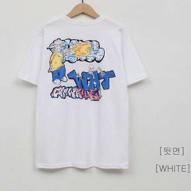 OH 오프화이트 휴먼 그래피티 반팔티