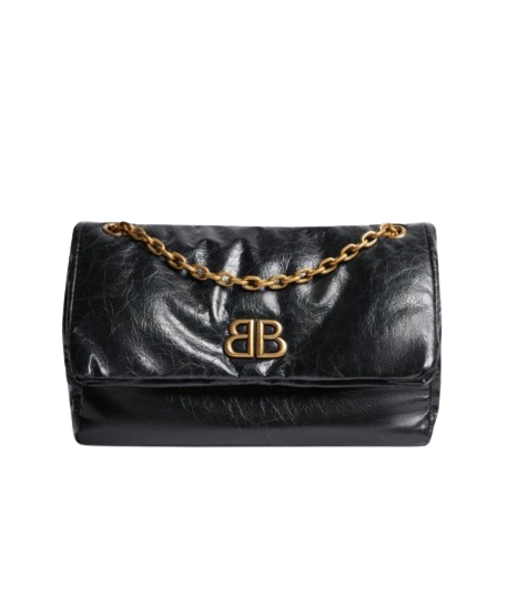 BC 발렌시아가 모나코 미디엄 체인백 - 블랙 - 