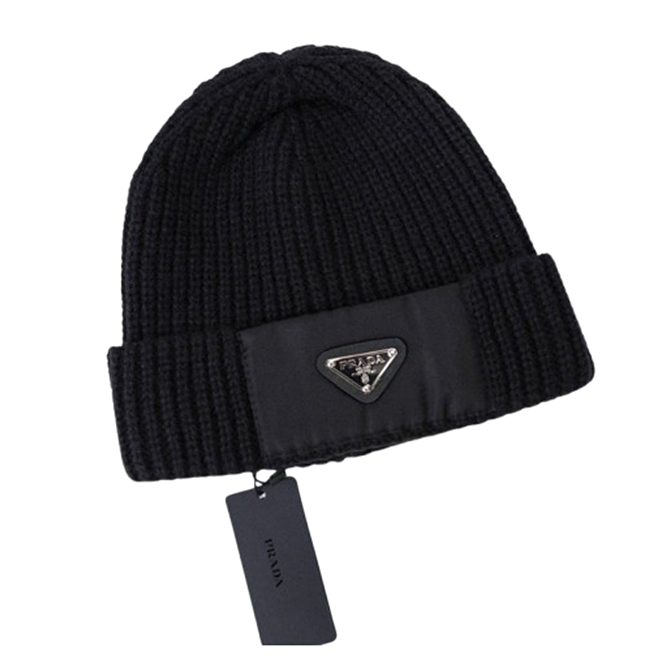 PD 프라다 수입고급 나일론 울 비니 모자 