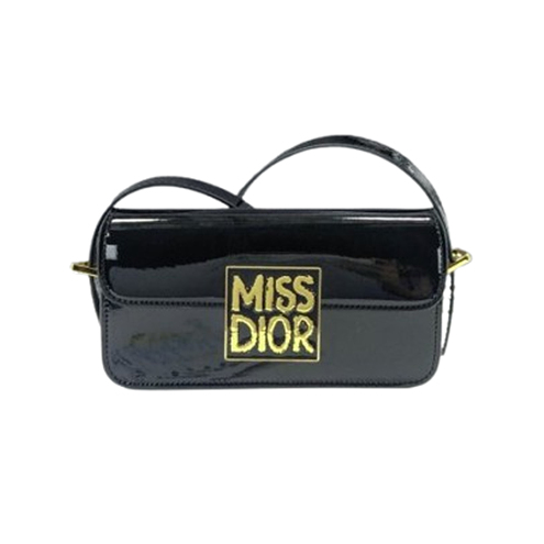 DO 디올 플랩백 블랙 페이턴트 가죽 