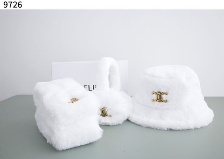 CL 셀린느 수입고급 트리옹프 로고 퍼 쓰리피스 세트  