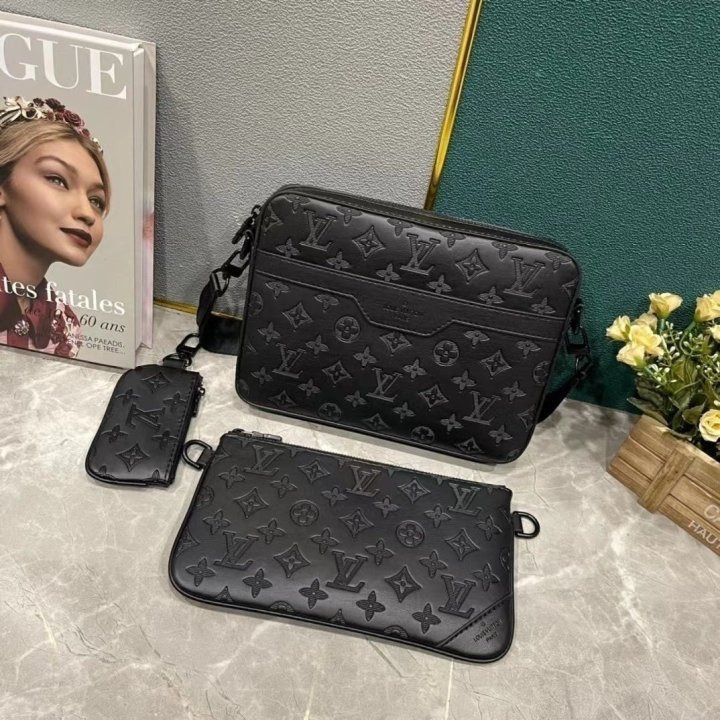 LV 루이비통 트리오 메신져백 3종세트 블랙
