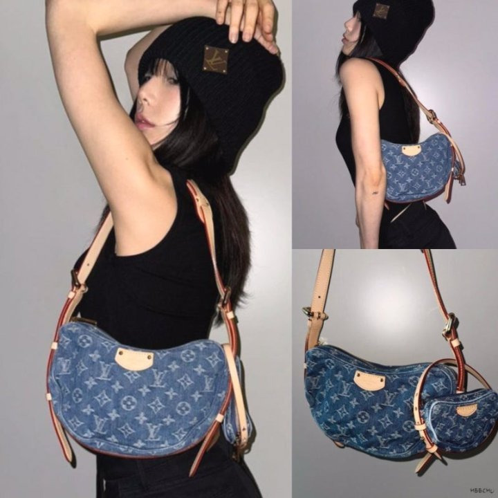 LV 루이비통 [고급] 빠삐용 모노그램 데님 숄더백 M46830