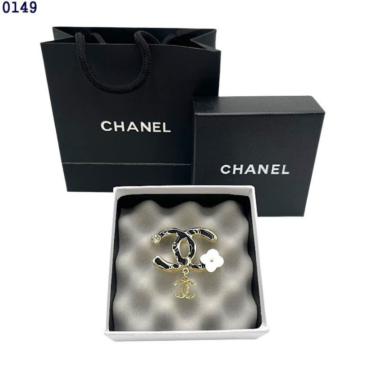 CN 샤넬 CC 블랙 골드 로고 브로치