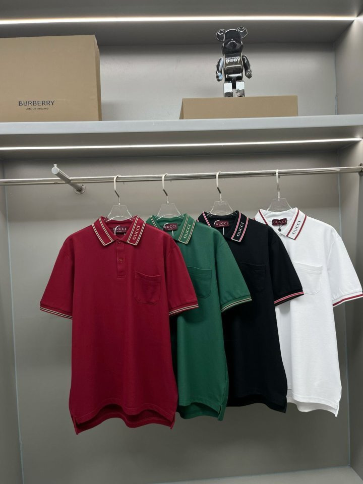 GC 구찌 GC 로고 배색 카라 반팔 