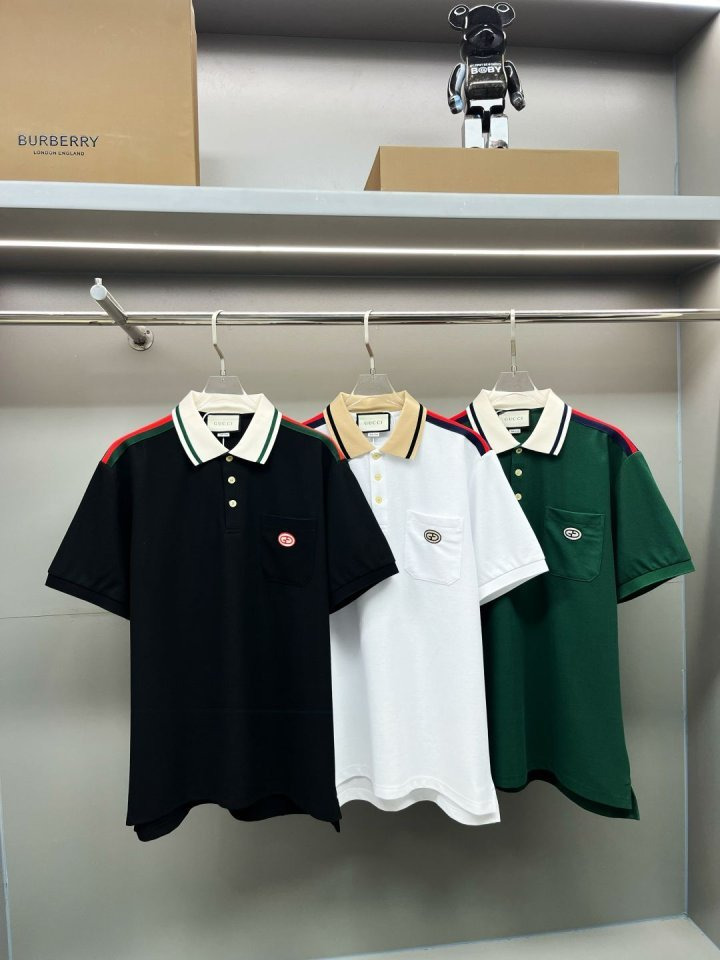 GC 구찌 GC 배색 인터로킹 카라 반팔 