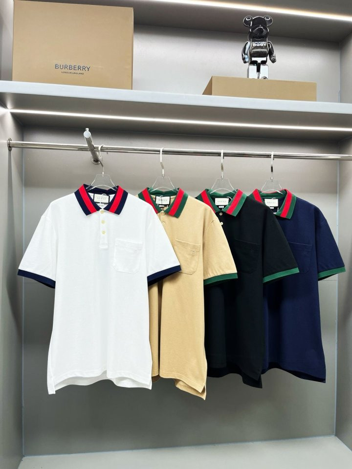 GC 구찌 GC 웹 배색 카라 반팔 