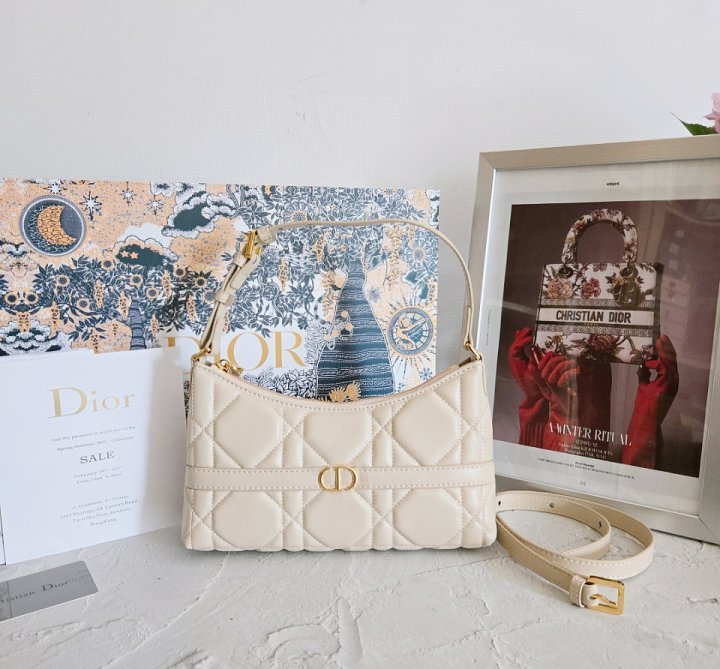 DO 디올 [고급] 미스 카로 미니 호보 숄더백 크림베이지 1 